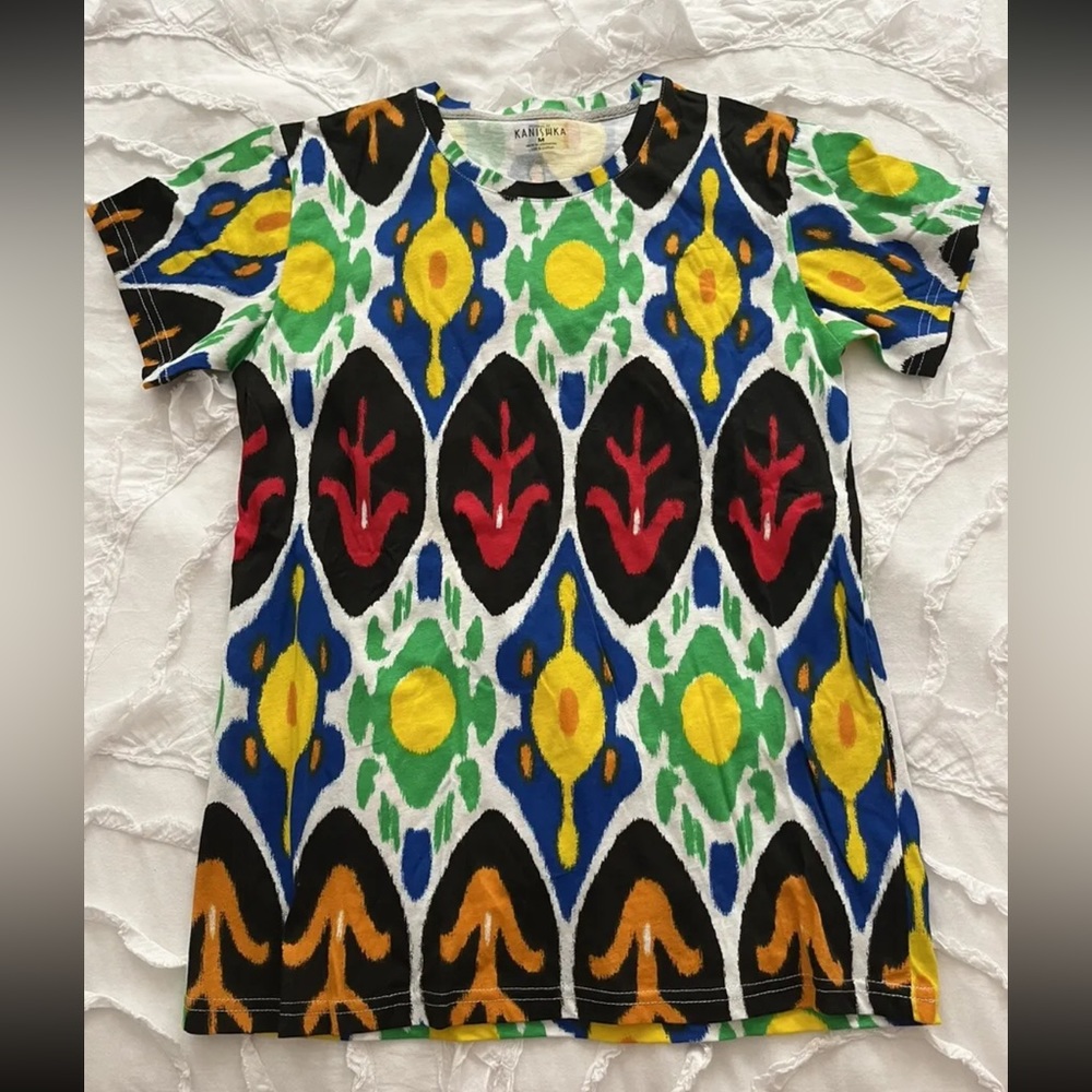 Multicolor 100% Cotton Festive Shirt Size M